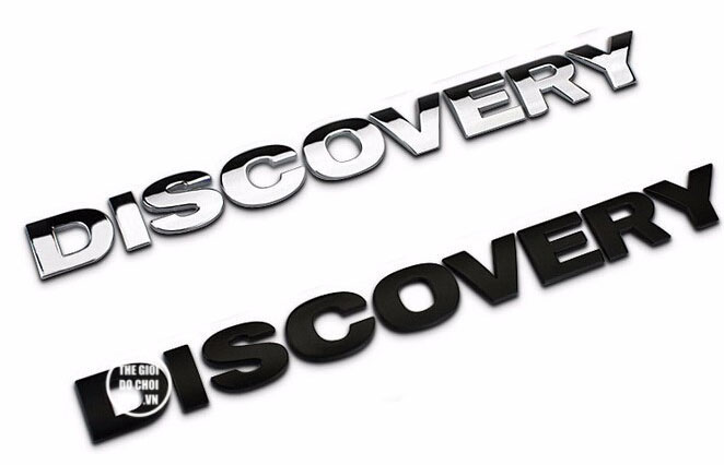 Decal Tem Chữ Discovery 3D Kim Loại